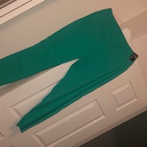 Turquoise green ankle length dress pants